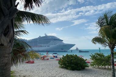 Cruise ship in Ocean Cay